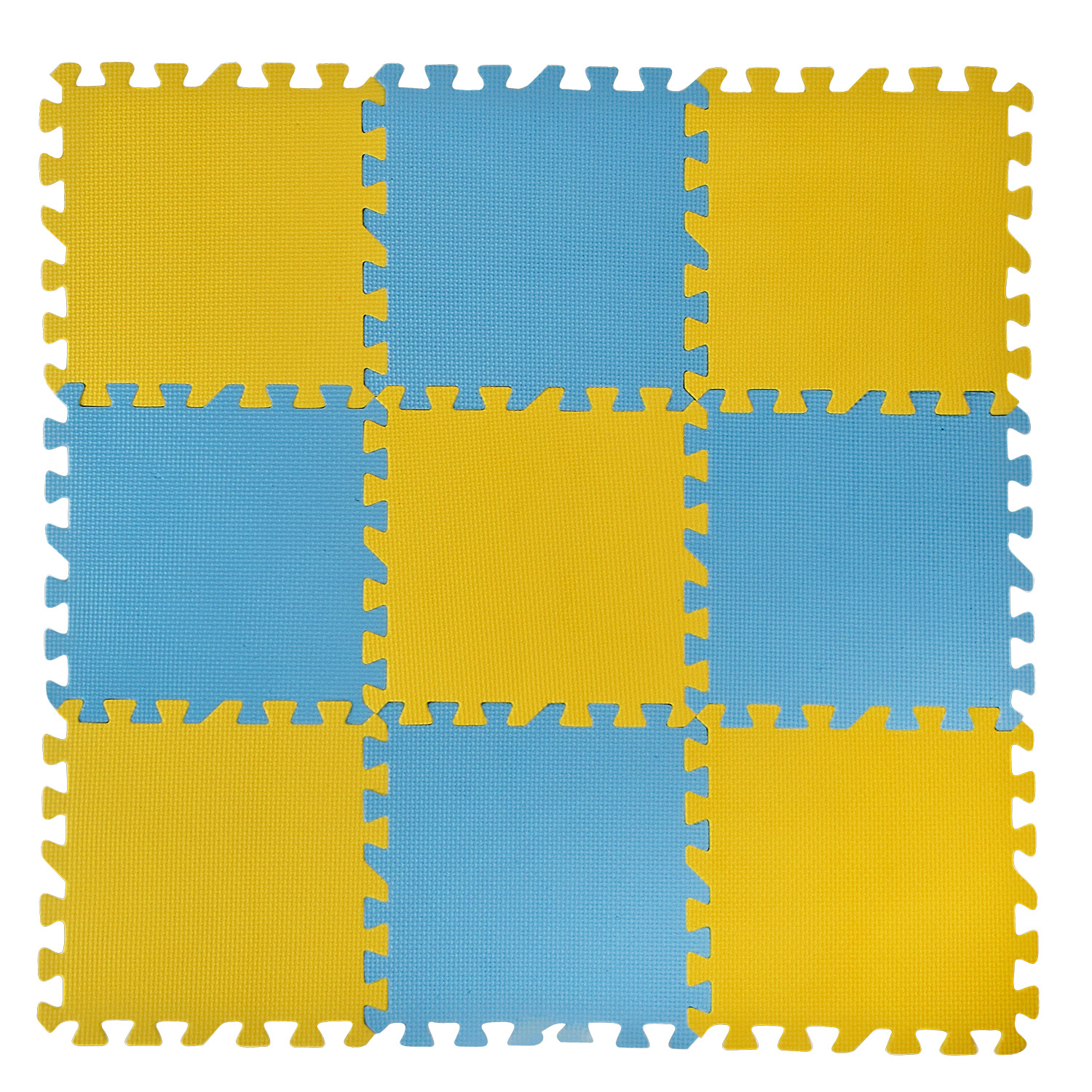 Килимок-пазл EVA арт.K89404 (14шт) жовто-блакитний деталь 30*30*0,8см 9 дет,килимок86,6*86,8*0,8(КІ)