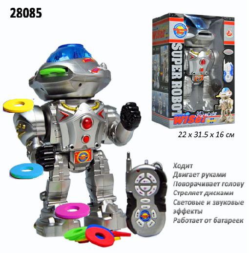 Робот на р/у 27108  (18шт) стреляет дисками, в кор. 22*16*32см(КИ)