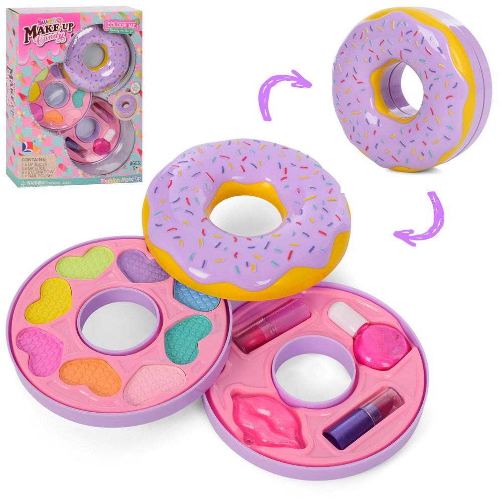 Косметика 10380D2 (36шт) пончик, 2 яруси, тіні, блиск, помада, лак, в кор-ці, 21,5-28-6см