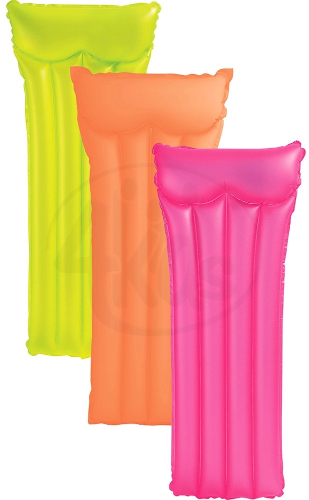 Матрац винил 59717 (24шт) 3 цвета, неон., с подголовником, 183*76см(КИ)