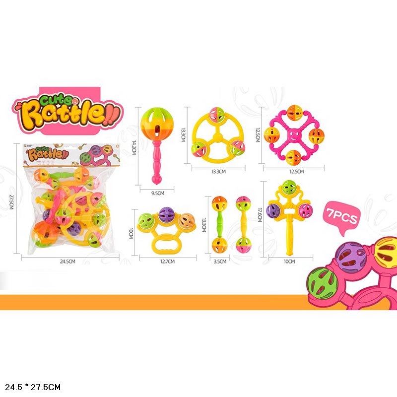 Брязкальце у ручку арт. 929-1A (144шт/2) 7 шт. пакет 24,5*27,5см(КІ)