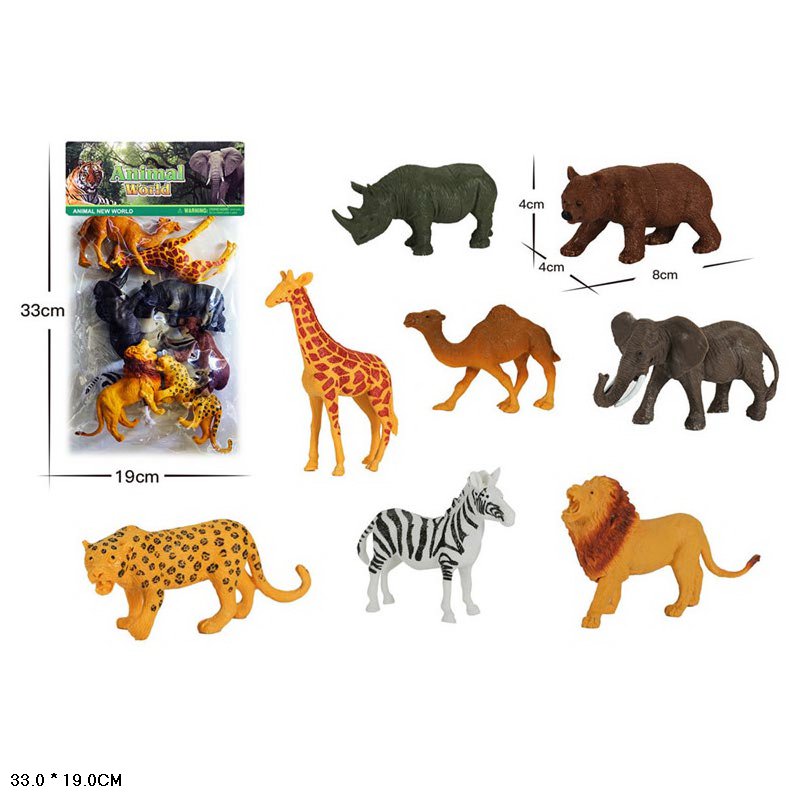 Тварини арт. 303-256 (144шт/2) дикі, 8шт. пакет 19*33см(КІ)