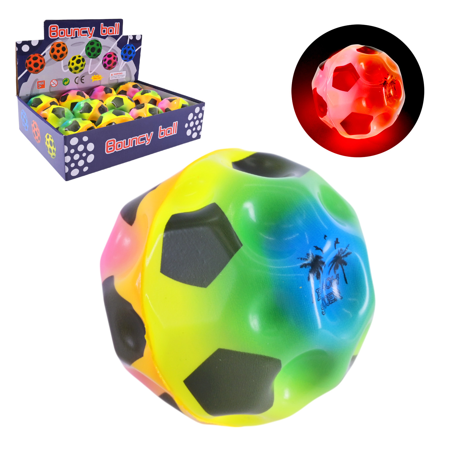 Пострибунчик арт. PR2440 (384шт)  Graviti ball  6 см світиться 12 шт в дисплеї(КІ)