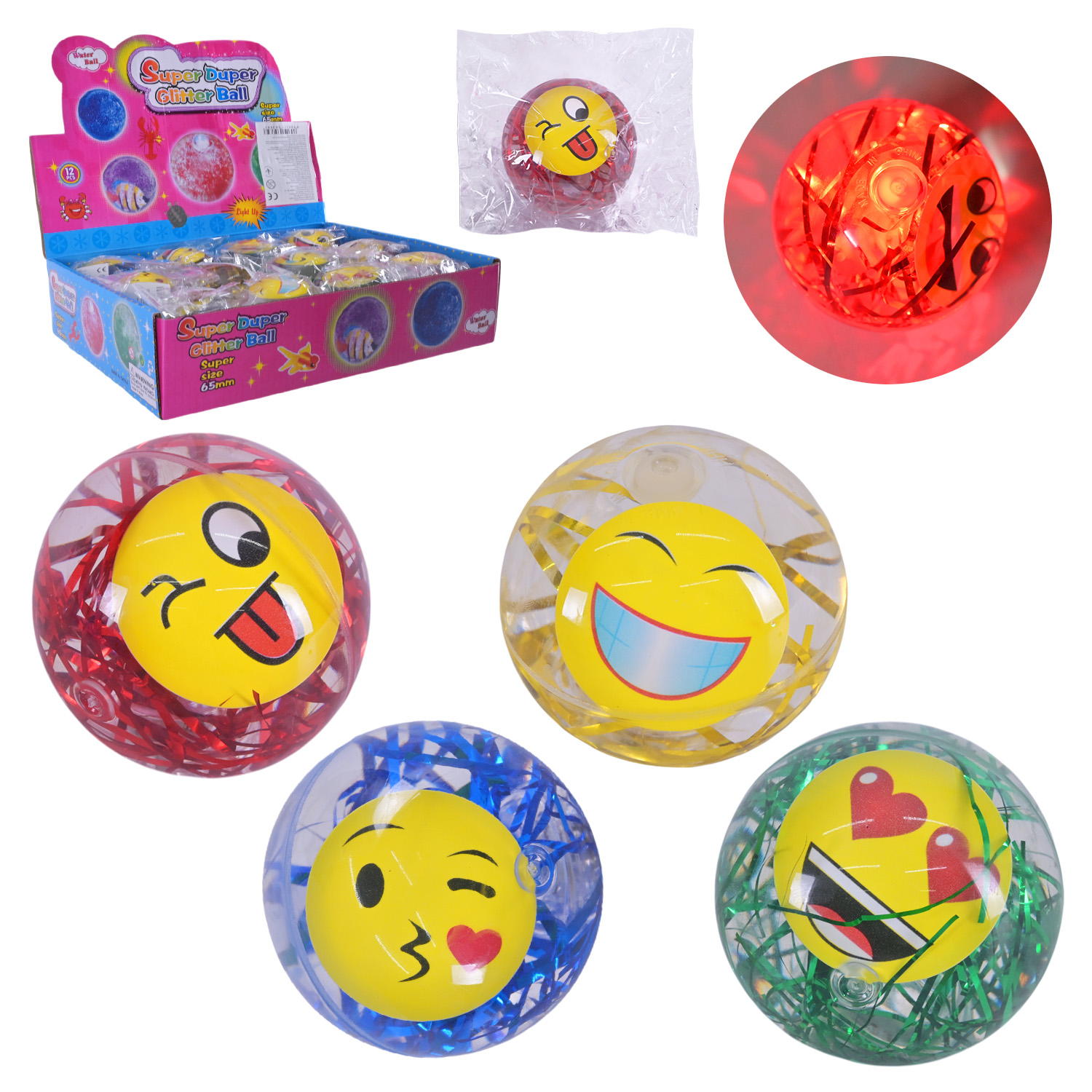 Пострибунчик арт. PR2514 (144шт)  5,5 см з водою, світиться, 12 шт у дісплеї(КІ)