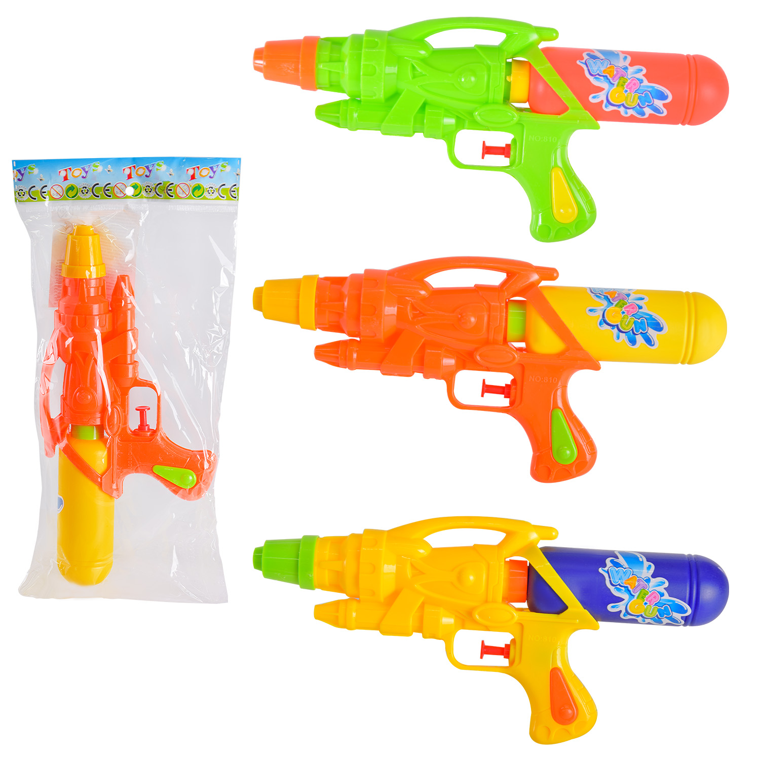 Водяний пістолет арт. 810 (360шт/2) 3 види, пакет. 23см(КІ)