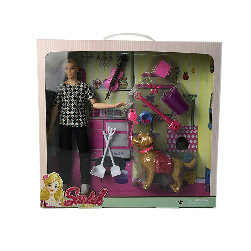 Кукла 7726-A3 (24шт/2), с собачкой, собачка кушает и ходит в туалет, в  кор. 36.5*7(КИ)