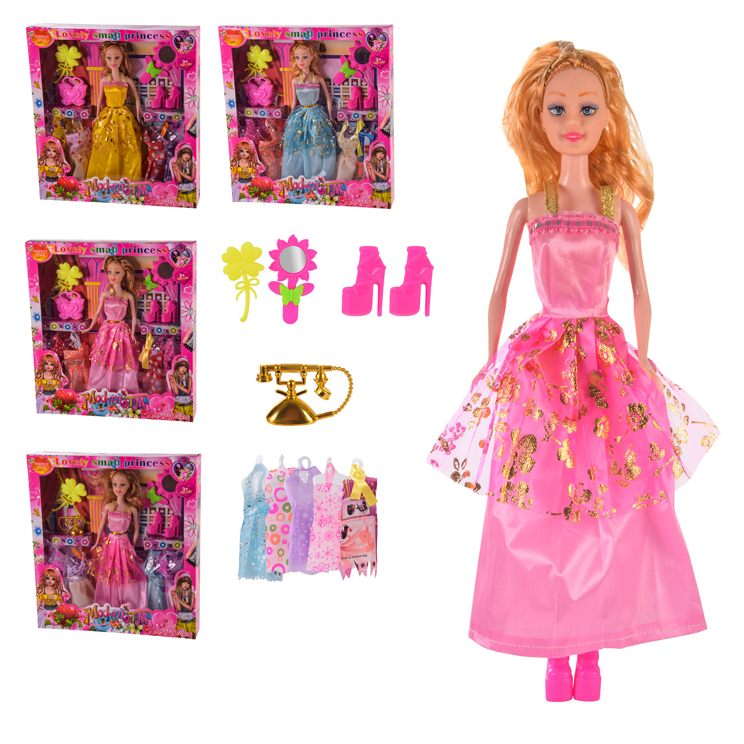 Кукла YX858-2 (60шт/2) 4 вида, с нарядами, аксессуарами в кор. 30*5*32,5 см(КИ)