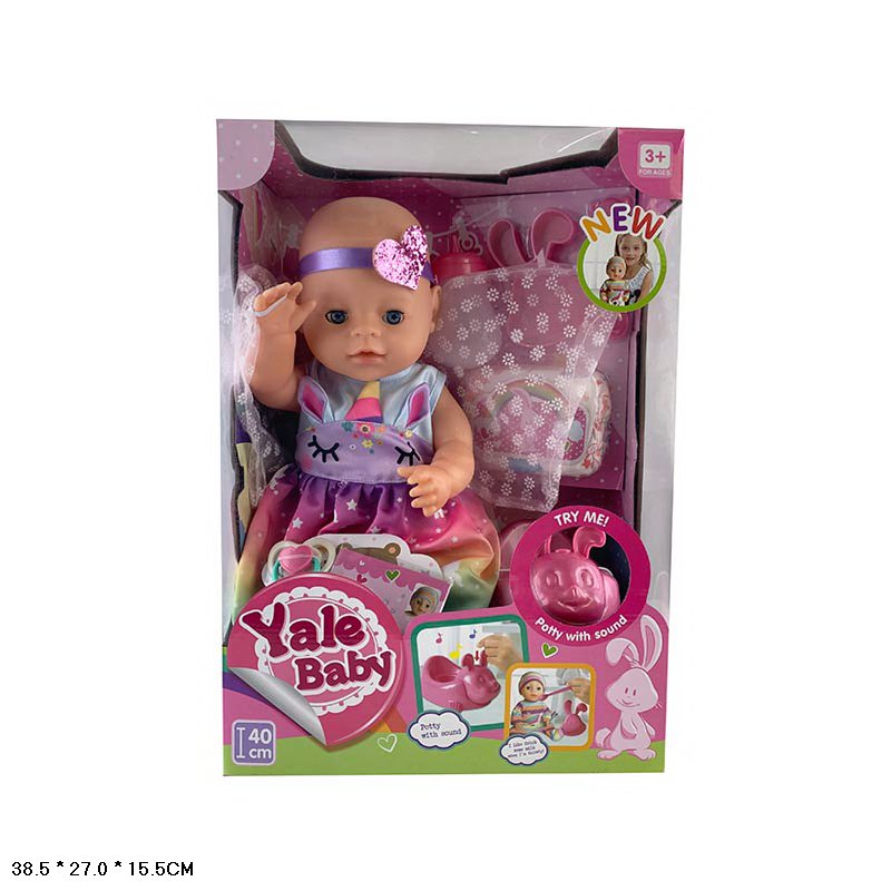 Пупс функц YL1966Q (24шт/2) пьет-пис,муз горшок,бутылочка,подгузник,аксес,в разобр. кор.38,5*27*15,5