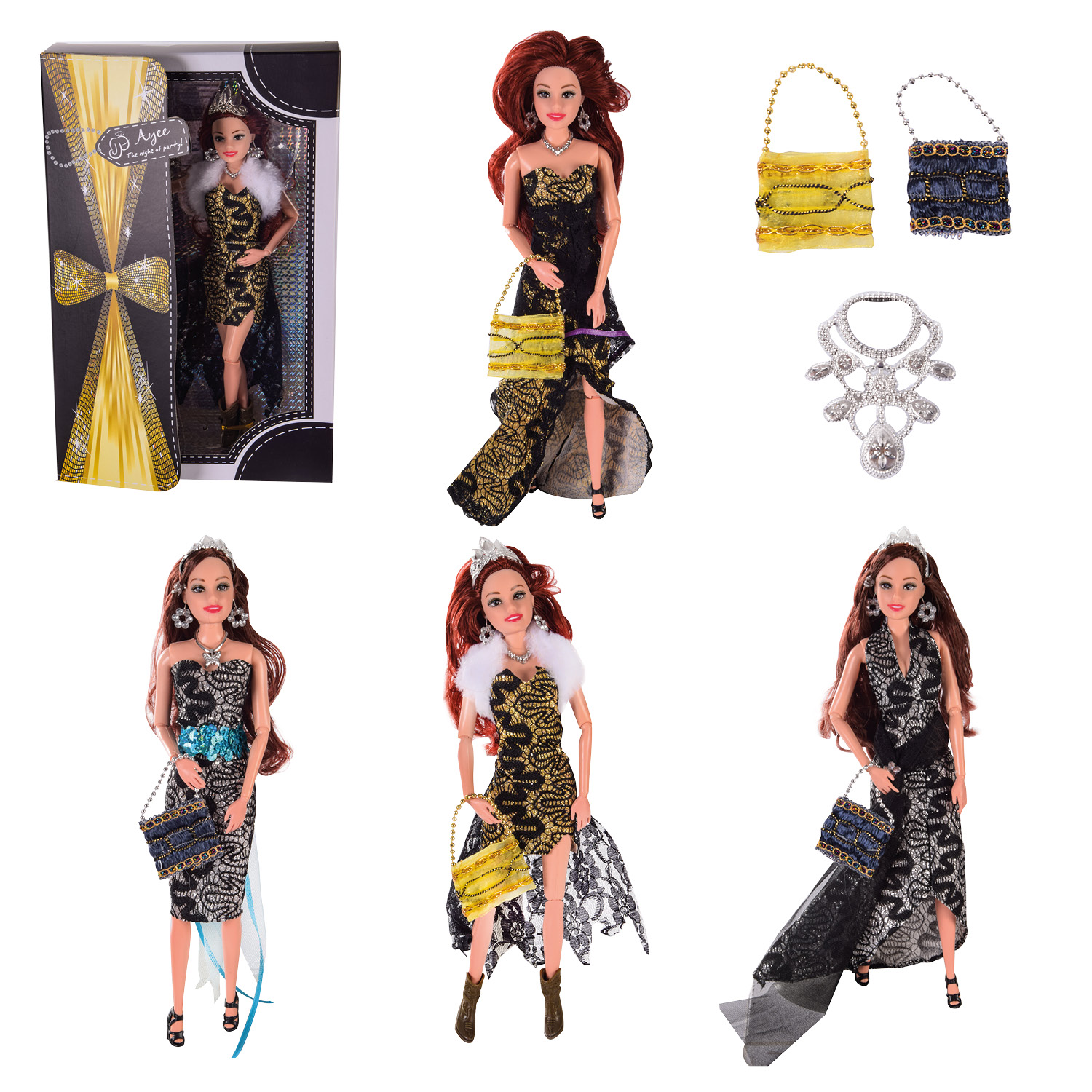 Кукла 8042/A-D (48шт/2), 4 вида, в кор. – 20.5*6*34 см, р-р игрушки – 29 см(КИ)