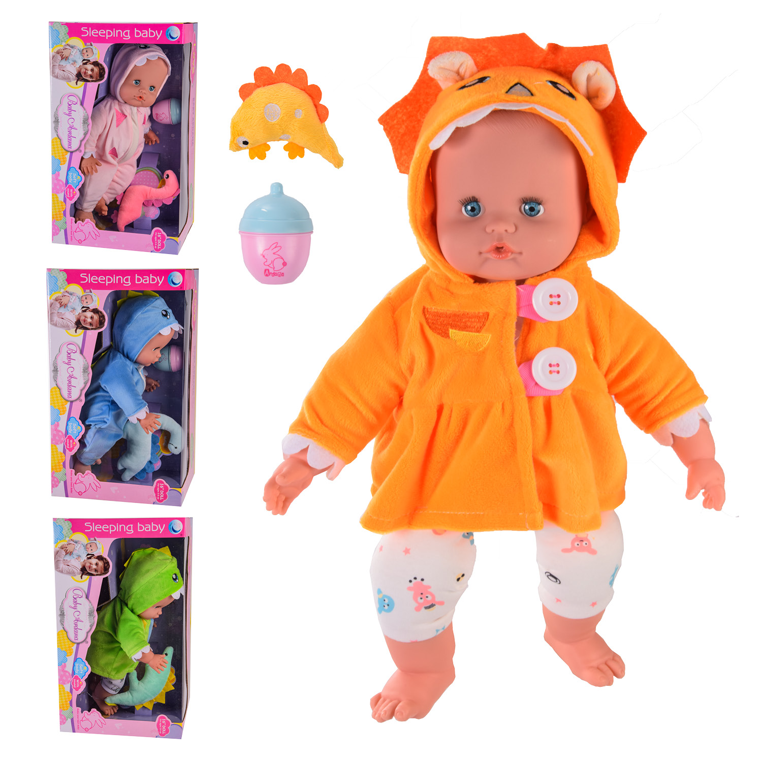 Пупс муз. арт.DH2209A/B/C/D (12шт/2)4 види, пляшечка, іграшка, короб.42*19*24,5 см(КІ)