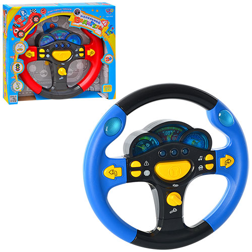 Кермо 7044 (36шт)автотренажер,25см,муз/звук(рос),звуки двиг,світ, бат, кор, 29,5-26-5см		