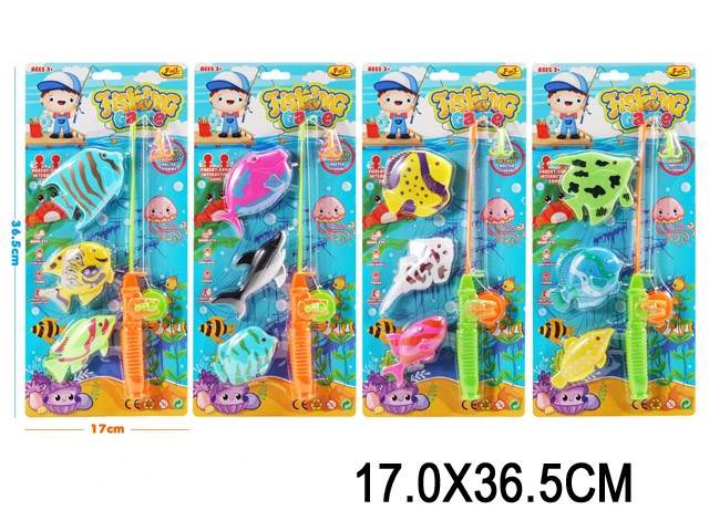 Рибалка арт.867K-1(2052685) (240шт/2)1 вудочка,3 рибки,4 види,мікс, планшет.17,0*36,5см(КІ)