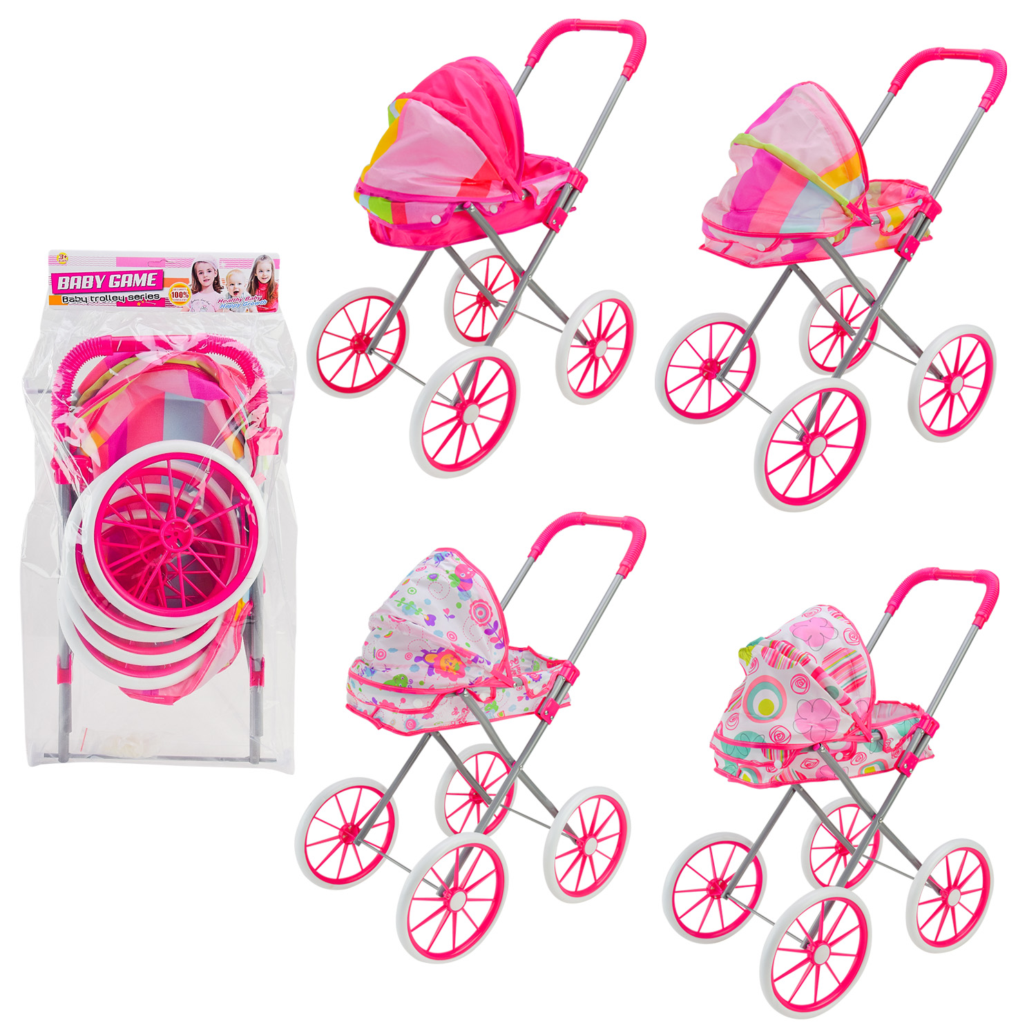 Візочок арт. YZ918-5/6/7/13 (24шт/2) мікс 4 види пакет 62см(КІ)