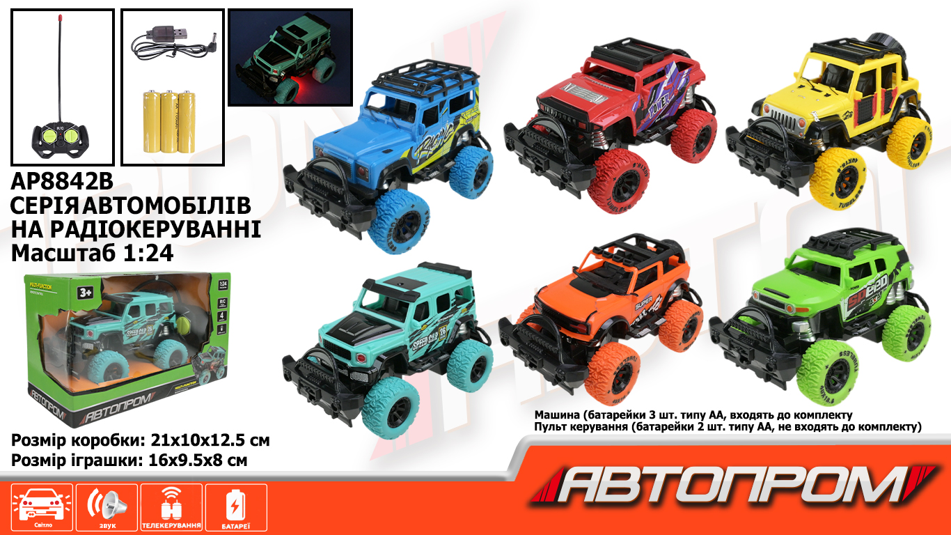 Машина р/к арт. AP8842B (72шт/2) батар.,світ.,короб. 21*12,5*10см(КІ)