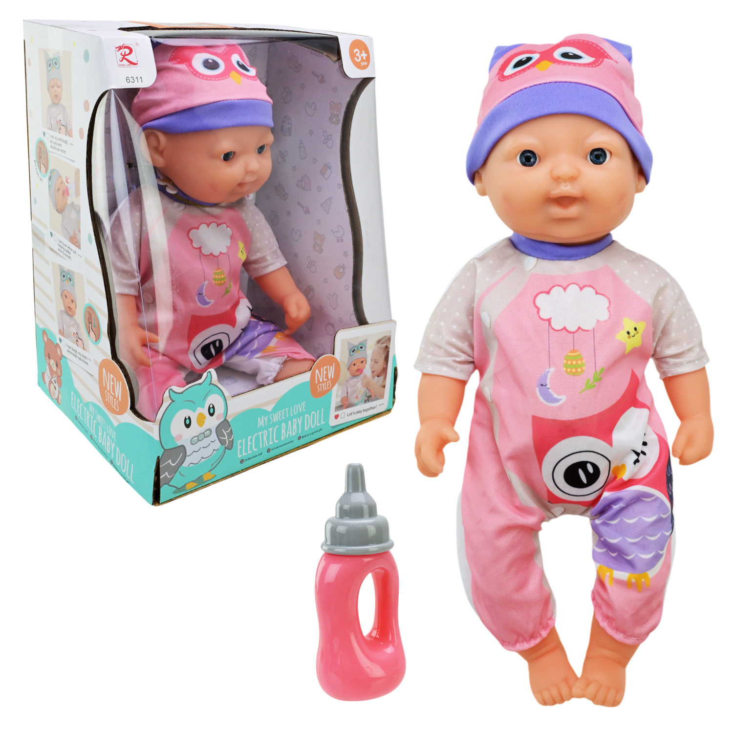 Пупс арт. 6311 (16шт/2) батар. інтерактивний, міміка обличчя, аксес короб. 37,5см(КІ)