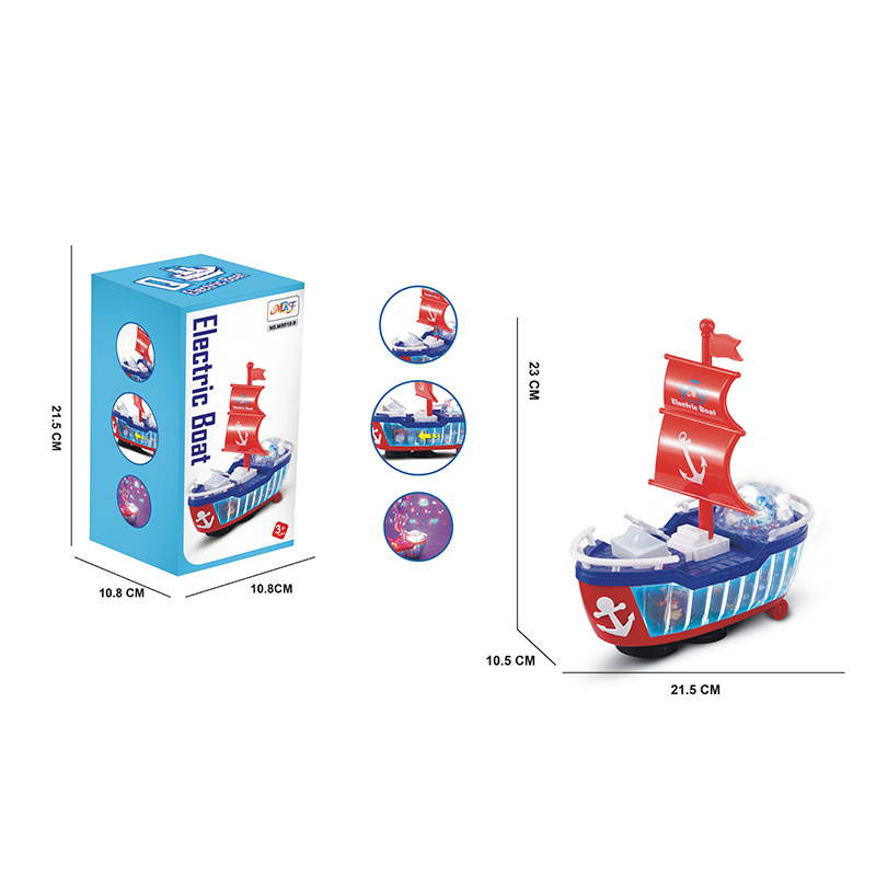 Муз.парусник M8018-8 (72шт/2)батар,свет,звук, в кор. 11*11*21.5 см. р-р игрушки – 21*10*23 см(КИ)