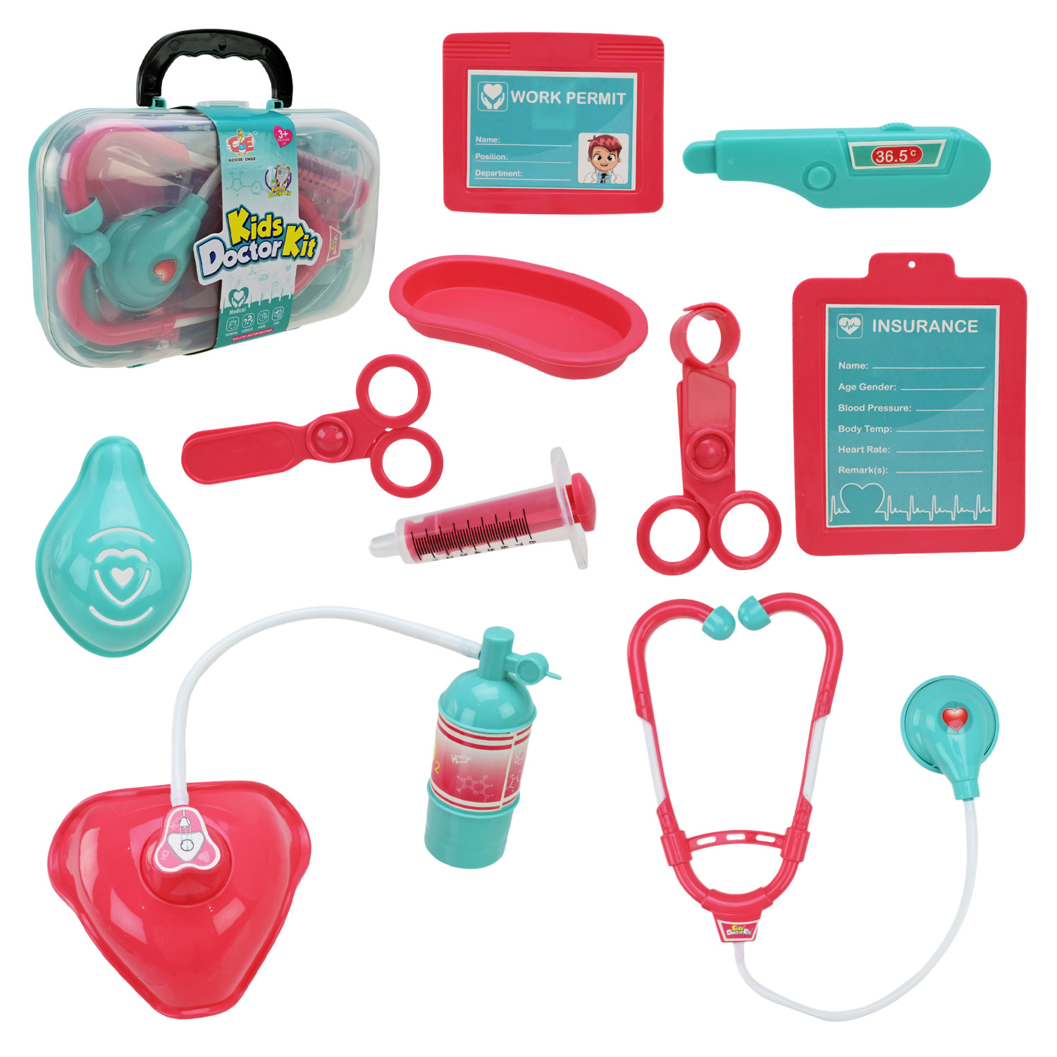 Лікар набір арт. 883-166 (144шт/2)   стетоском, шприц, аксес короб. 11см(КІ)