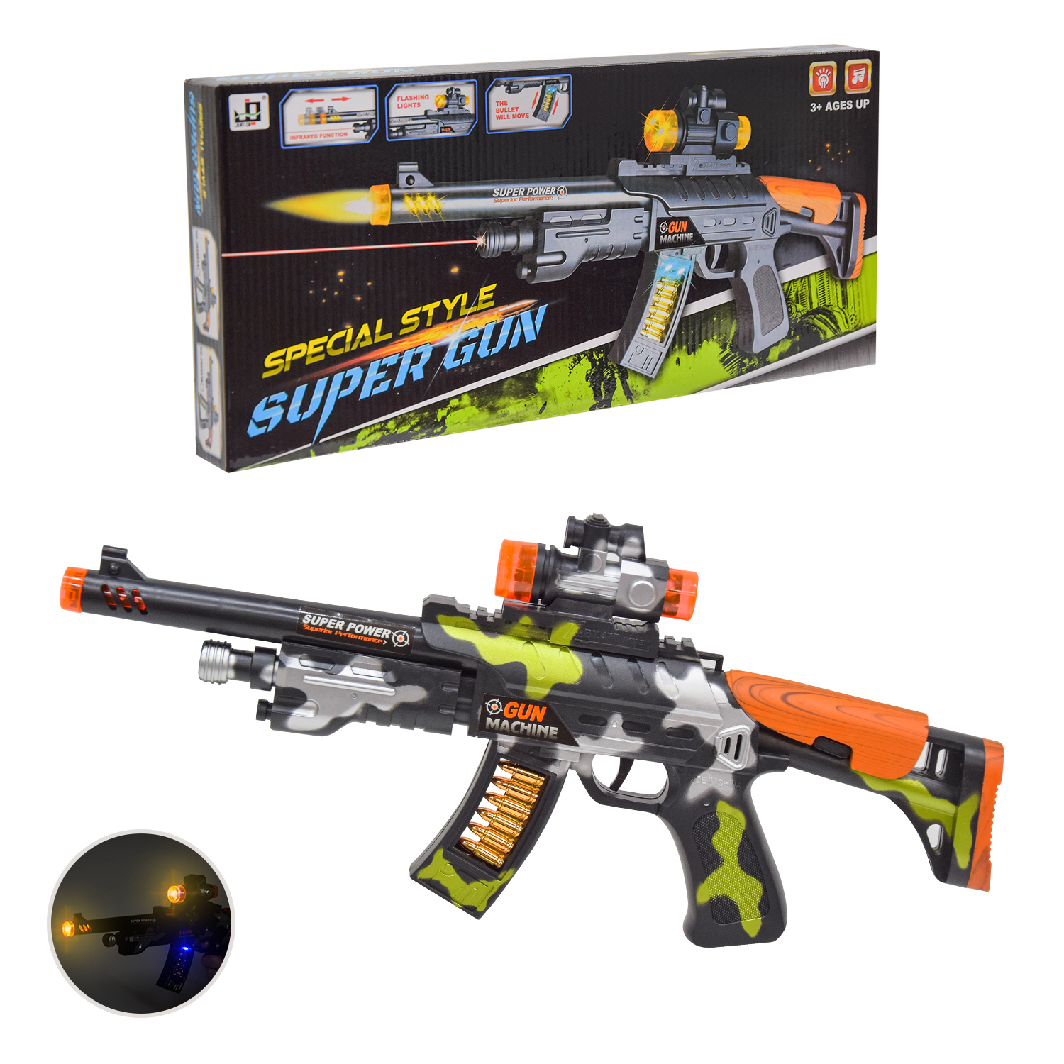 Автомат арт. JQ6803D (60шт/2)  батар. світло,звук, короб 42*19*4см(КІ)