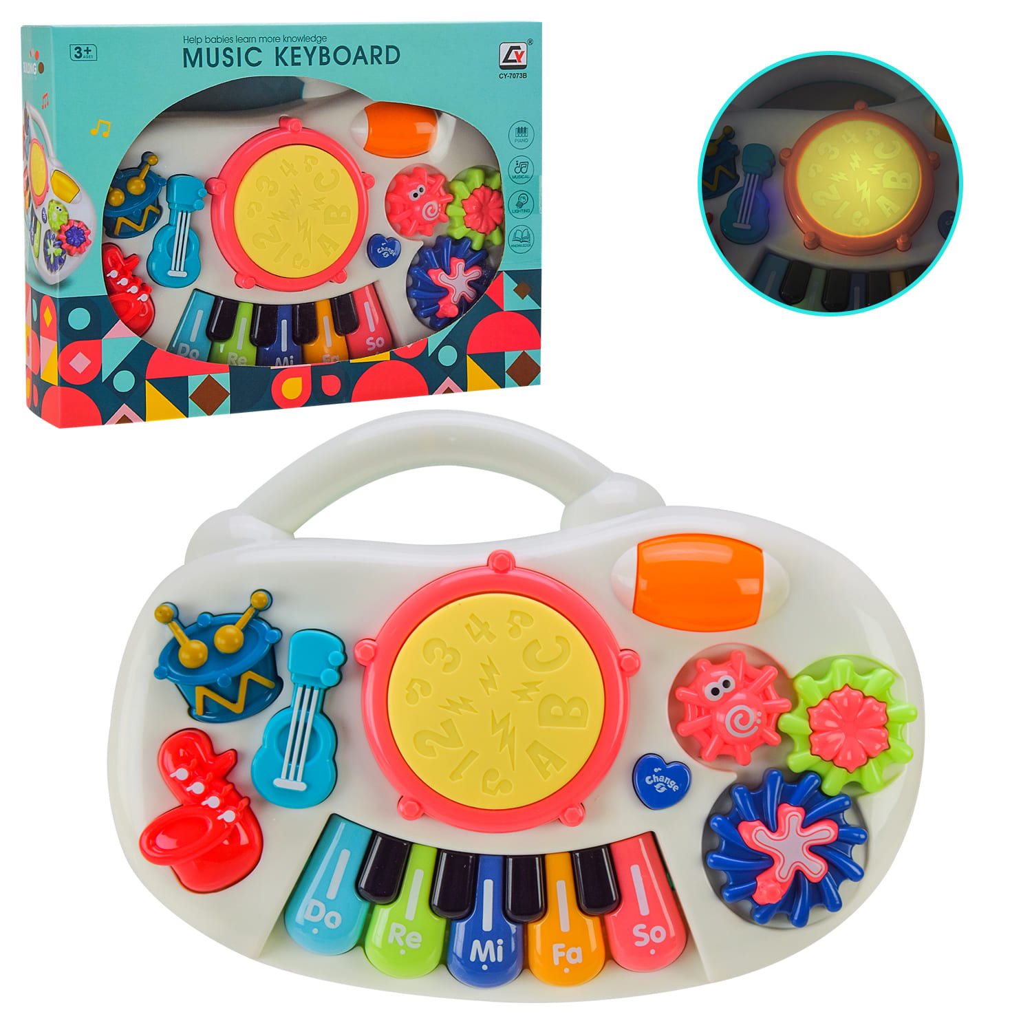 Орган муз. арт. CY-7073B (48шт)світ., звук, р-р іграшки 28*18,5*6см, короб. 28*7*19см(КІ)
