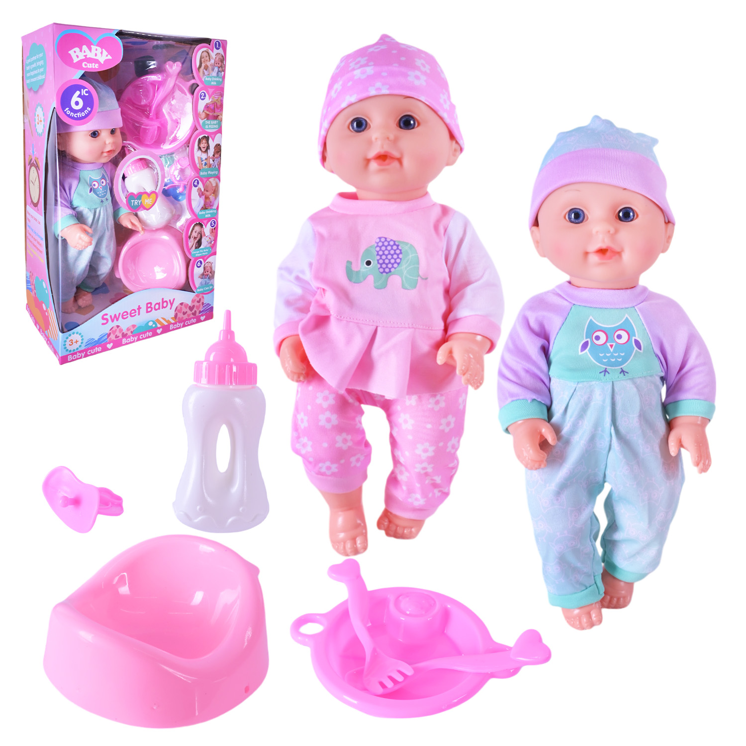 Пупс арт. L006-3 (32шт/2)   мікс 2 види, аксес короб. 30см(КІ)