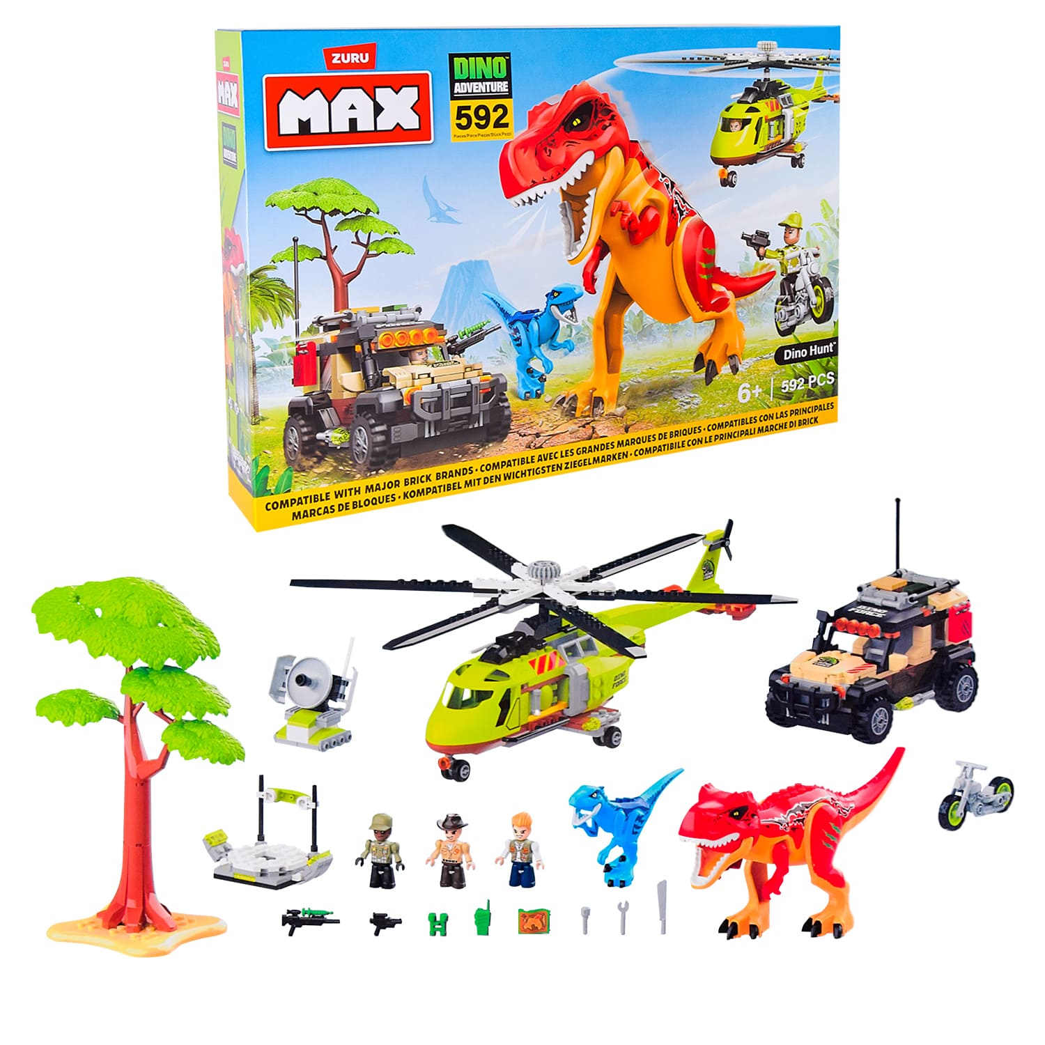 Конструктор Zuru MAX-DINO ADVENTURE арт. 83156 (6шт) 592 дет., короб.8*55*38см(КІ)