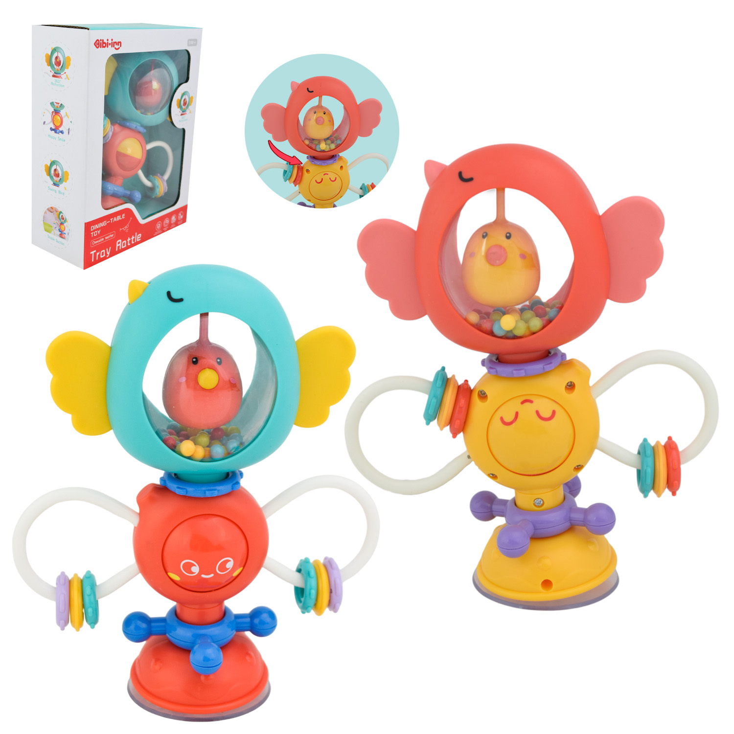 Брязкальце арт. 608-91 (72шт/2) з присоскою, рухомі частини, звук, короб.17,5*8*23см(КІ)