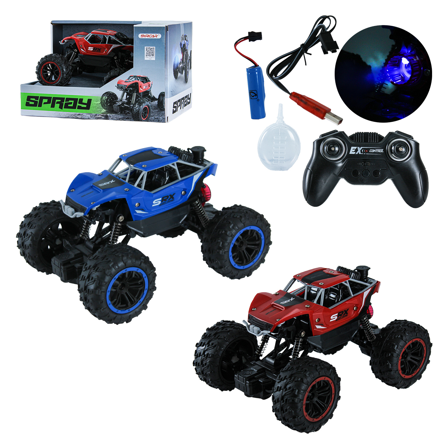 Машина р/к арт. 666-649PA (36шт) акум.,2кольора,лампочка, є дим,короб 28*18*16см(КІ)