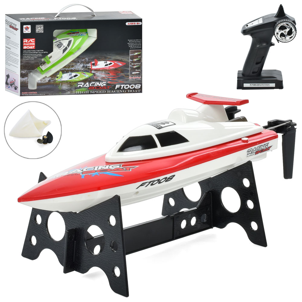 Катер FT008 (4шт) р/к, акум, USB зарядка, 14км,, 2 кольори, в кор-ці, 38-22-10см