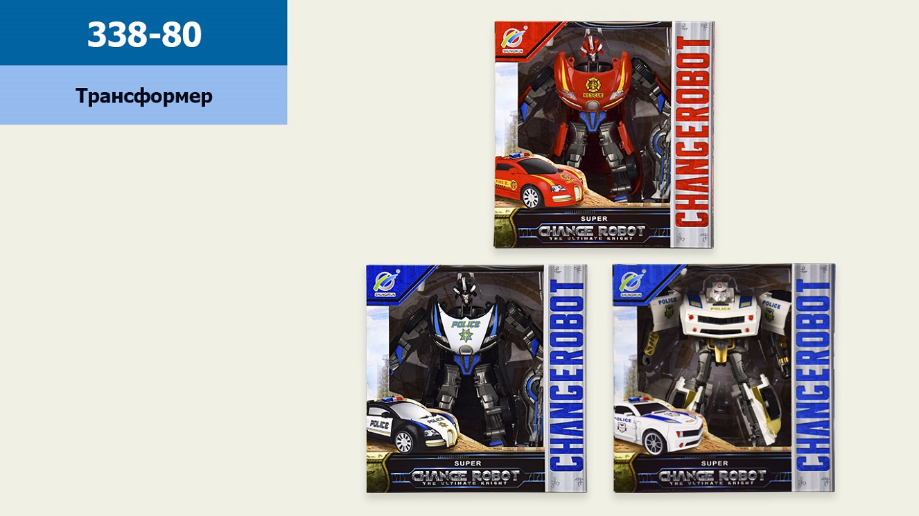 Трансформер 338-80 (72шт/2) 3 вида, р-р машинки 14,8*7*4,5 см, р-р робота 17,5*15*6,5 см, в кор.19*7
