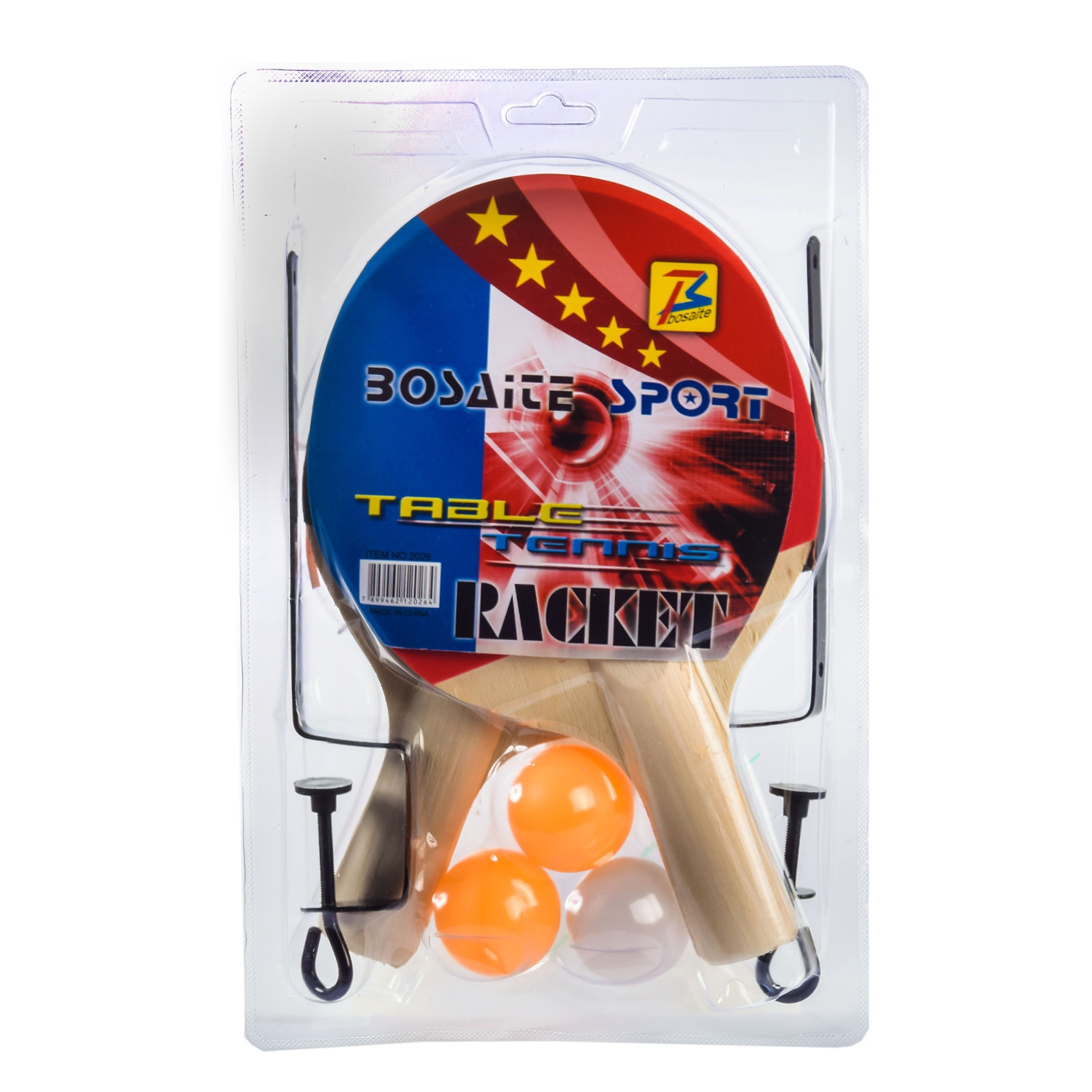 Теннис настольный  E33336 (50 шт) 2 ракетки, 3 мячика в слюде с сеткой, в слюде – 18.5*29 см,(КИ)