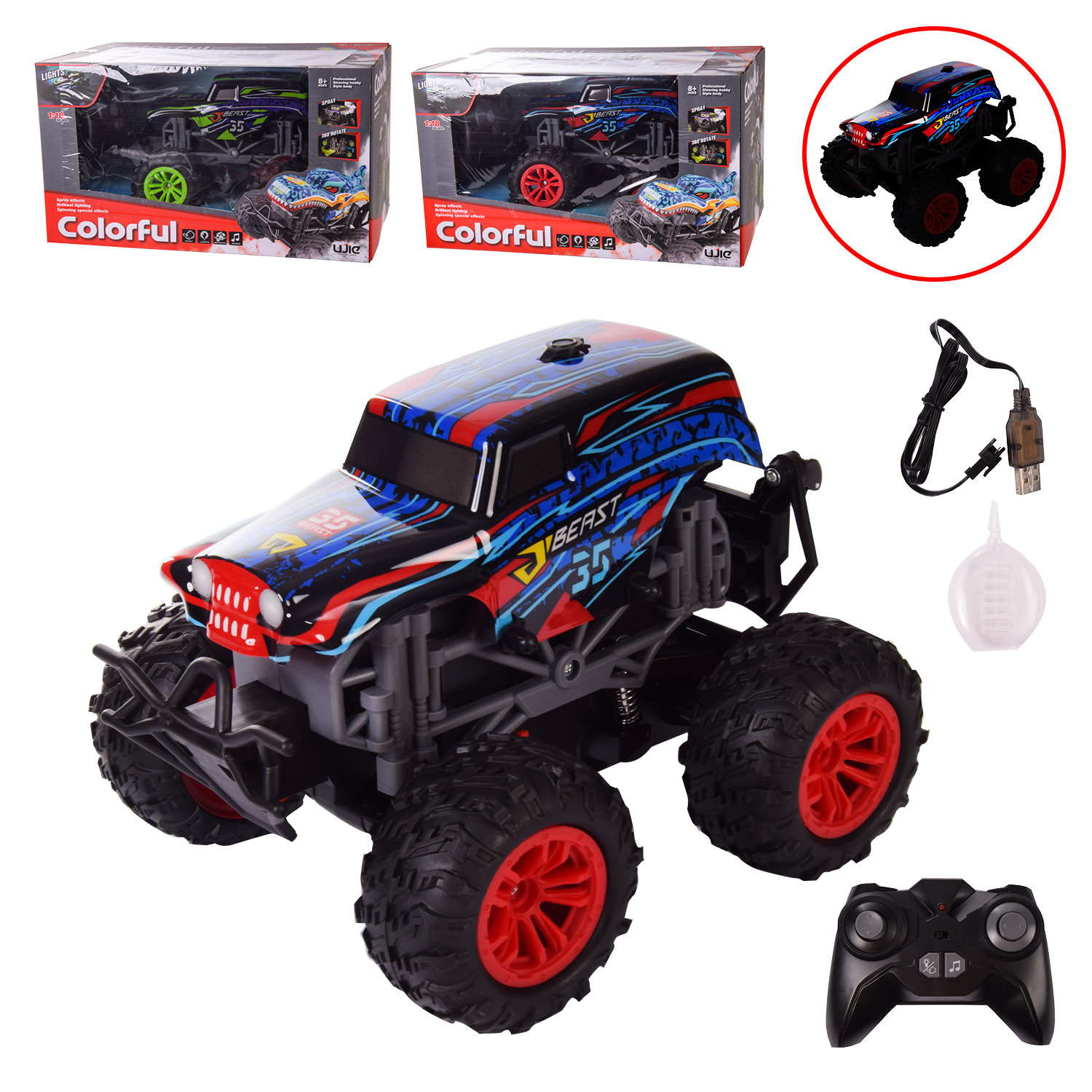 Машина р/у UJ99-T180 (12шт) 2 цвета, в кор. – 35*21*20.5 см. р-р игрушки – 23*19*16.5 см(КИ)