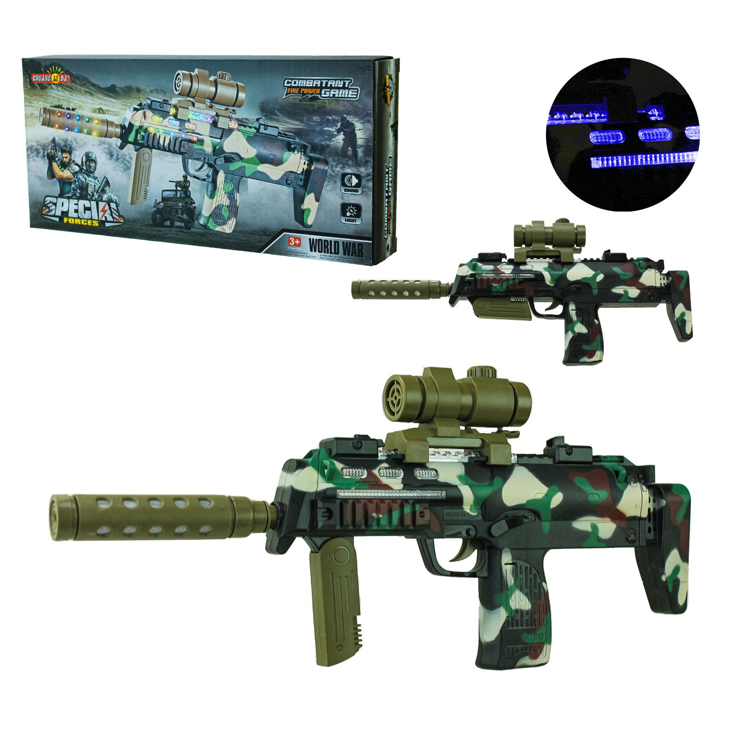 Автомат арт. 810M (72шт/2) батар. світло, короб. 29,5*4,5*14(КІ)