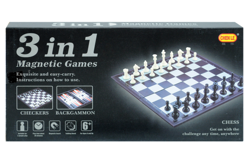 Шахмати магнітні 3в1, в коробці 98703 р.32*32*2,2см(Мас)