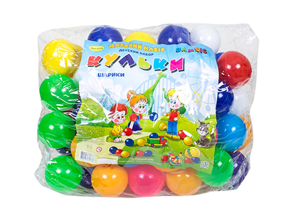 Набір дитячий “Кульки малі ” в сумці 100 шт” арт 026/1 діам 7см вакуум,