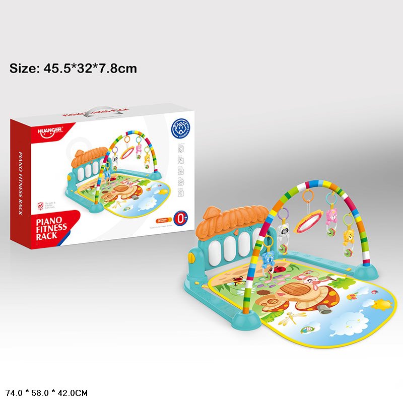 Килимок для малюків арт.HE0639 (12шт)з музичной панеллю, брязкальцями на дузі, р-р 45,5*32*7,8см, к