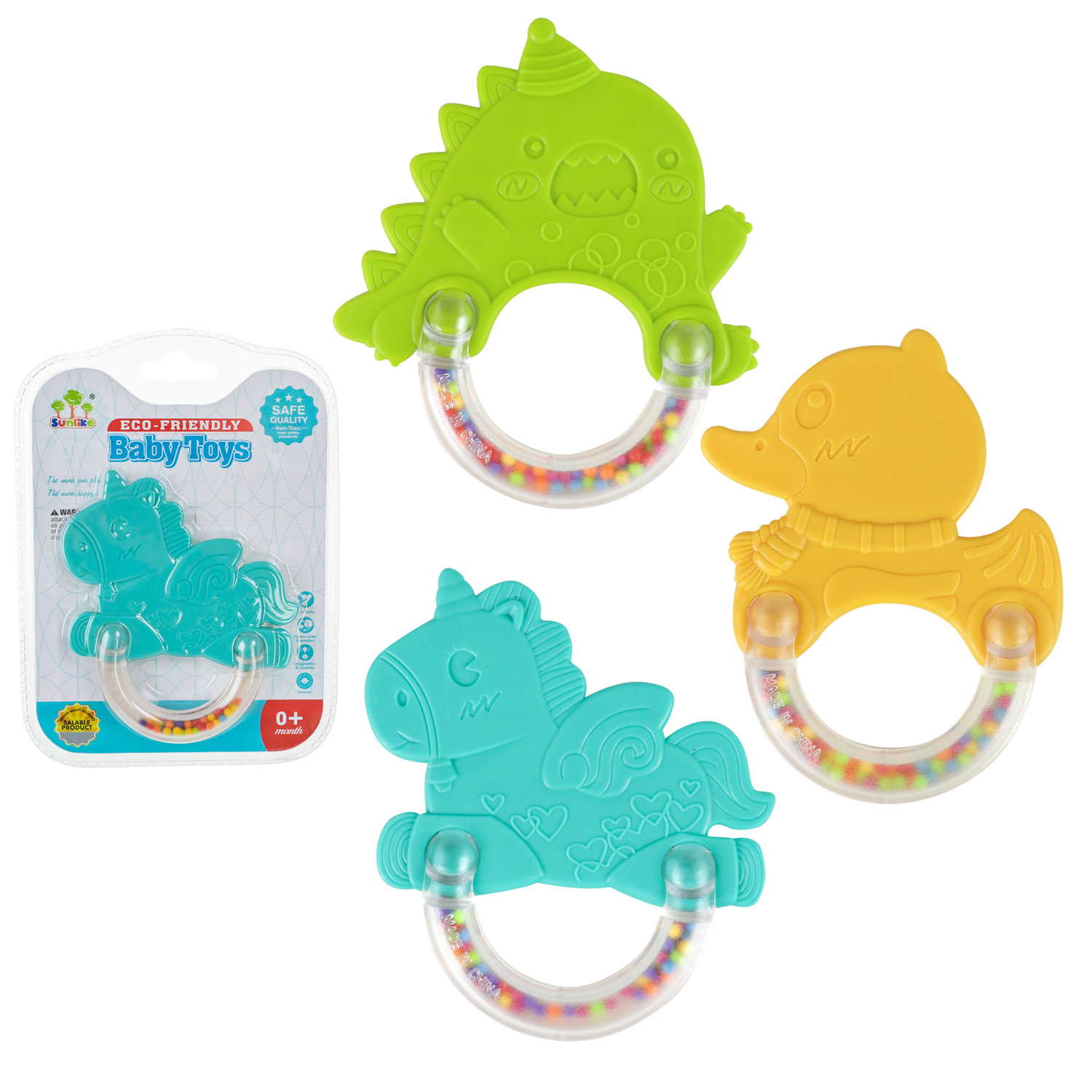 Брязкальце-прорізувач арт.SL84801-53/54/55 (192шт/2) 3 види мікс, планшет 16*15*1,5см(КІ)