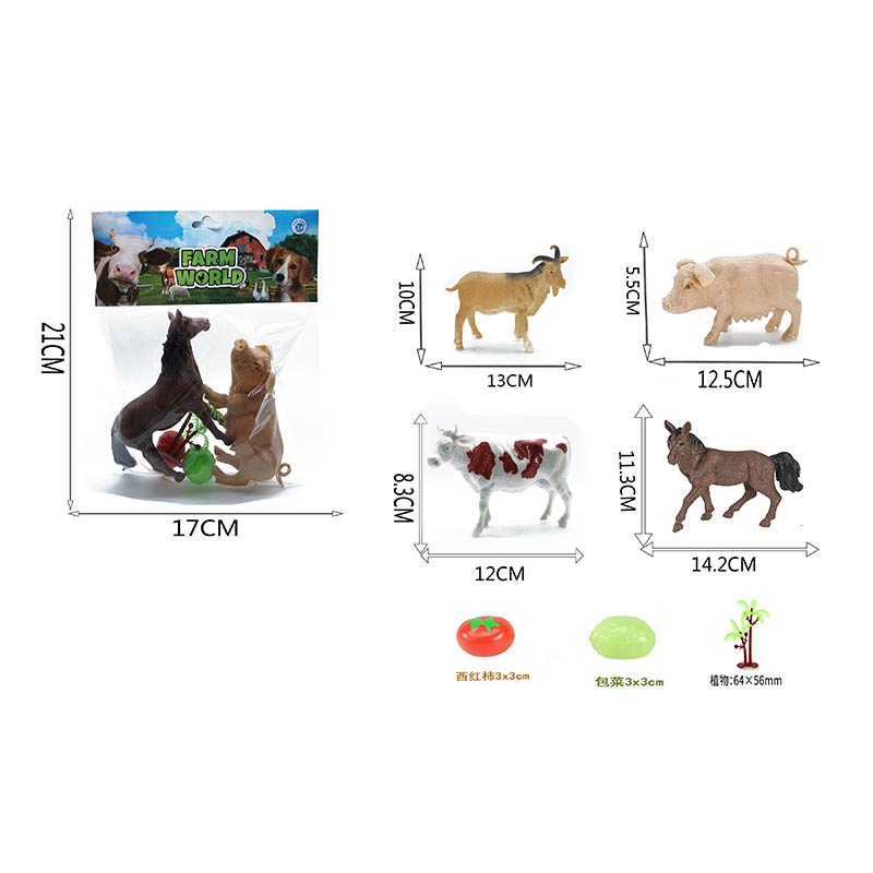 Тварини арт.1369D-2 (168шт/2)домашні Іграшковий набіртварин,2 види мікс, 2 шт пакет. 21*17см(КІ)