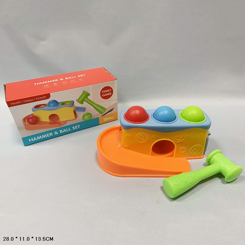 Логіка-стукалка арт.19403 (72шт/2) в комплекті 3 кулі, молоток, короб. 28*11*13,5 см(КІ)