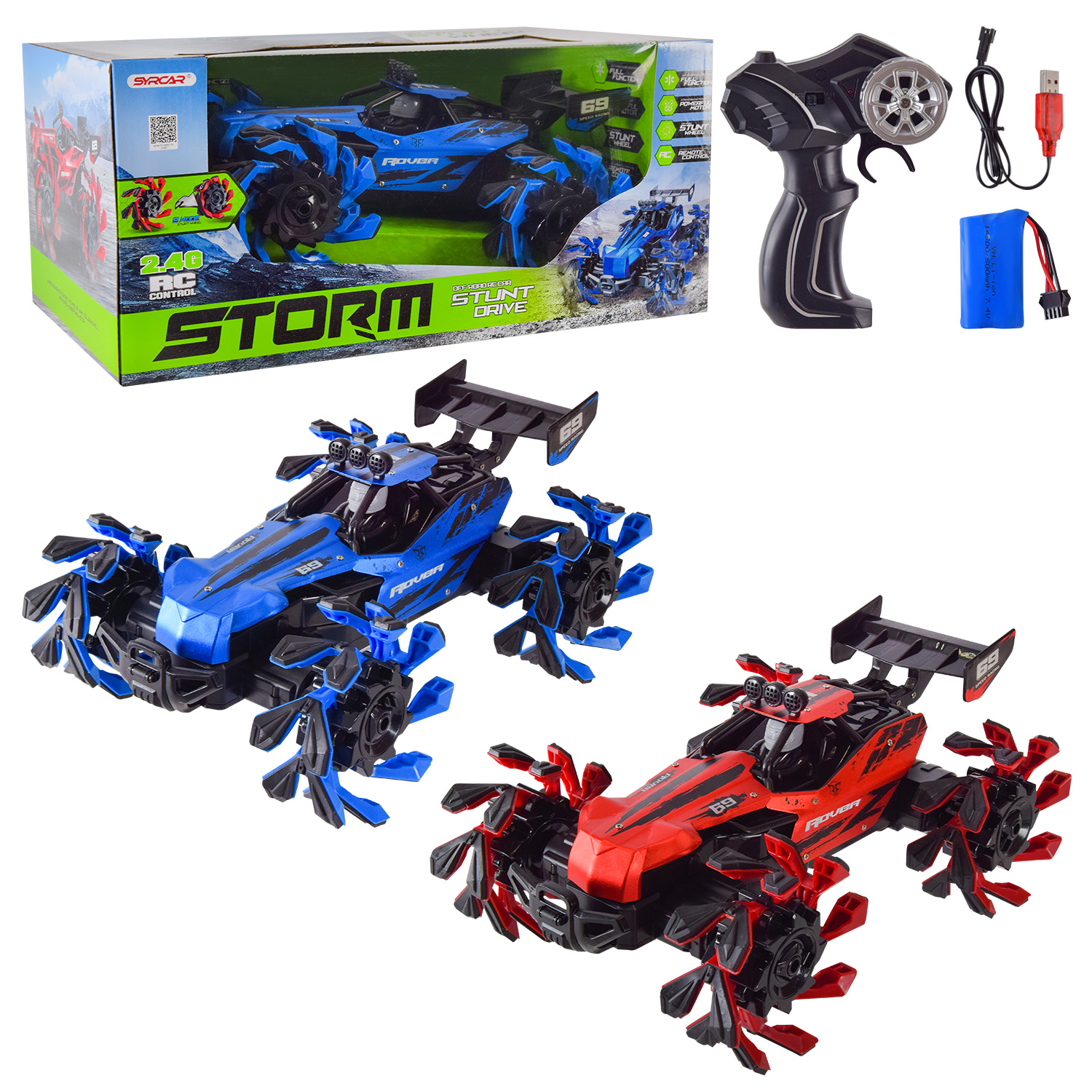 Машина р/к арт. 666-814BA (12шт) акум.,2кольора, світ., звук, короб 45 * 27 * 21см(КІ)