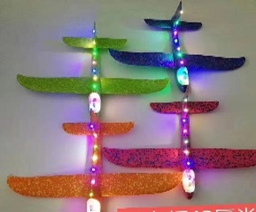 Запускалка-планер арт. BP19914 (150шт) планер 48см світло кабіна+корпус, мікс кольорів, пакет(КІ)