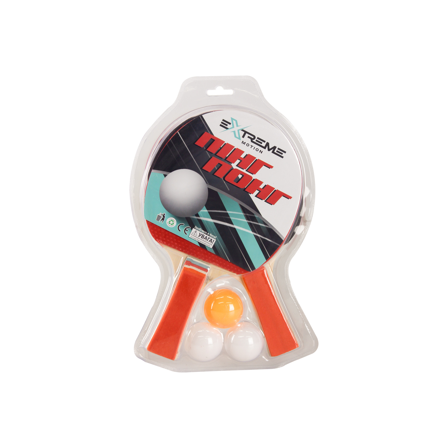 Теннiсний набiр арт. TT24199 (50шт) 2 ракетки, 3 м'ячики в слюді товщина 8 мм(КІ)