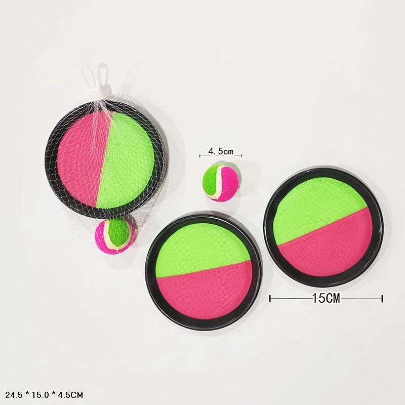 Гра з липучкою арт. ZY813 (144шт/2) 2 тарілки, м'ячик 15 см у сітці(КІ)