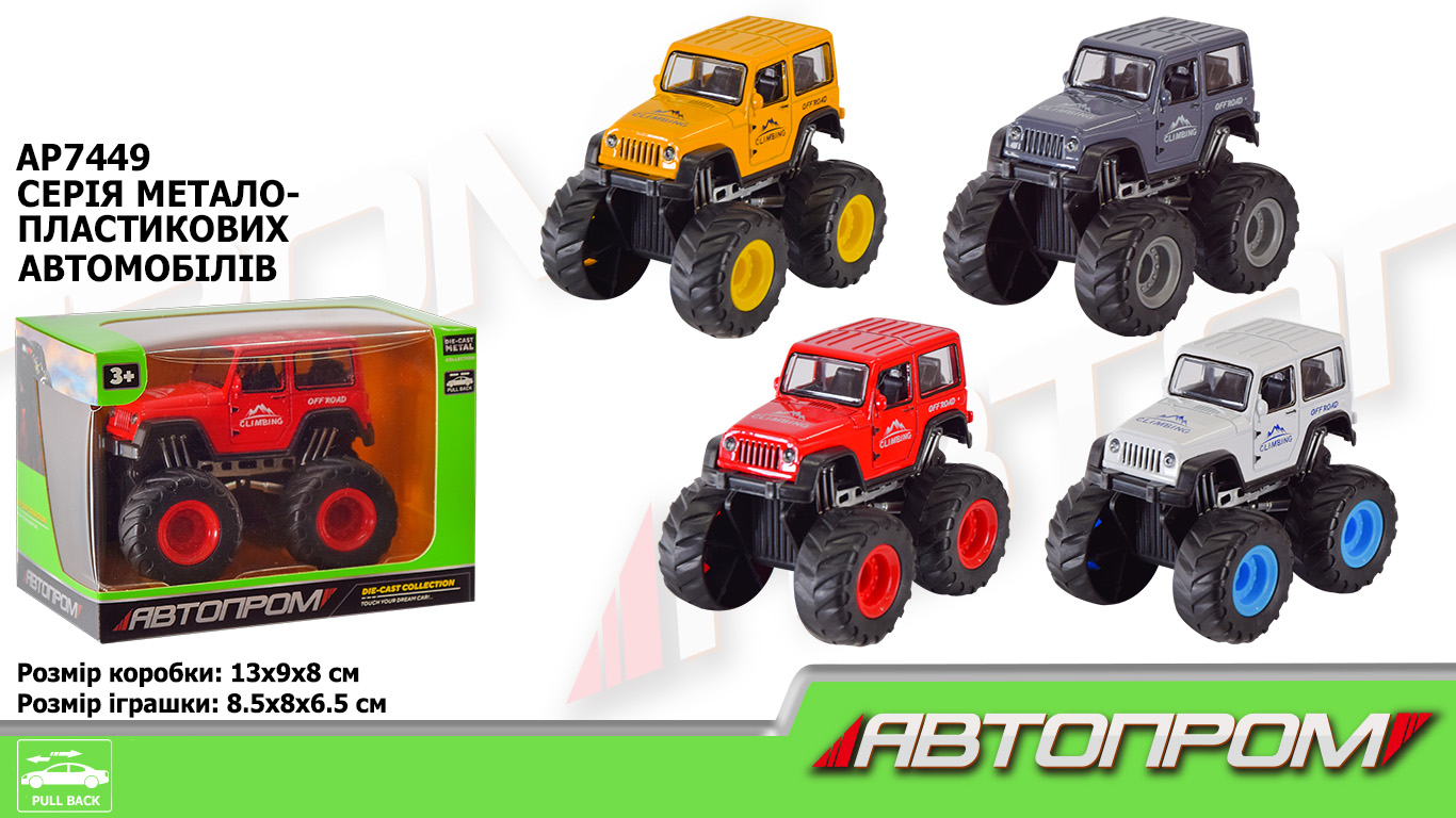 Машина мет.  арт. AP7449 (96шт/2)  короб. 13*8*9см(КІ)