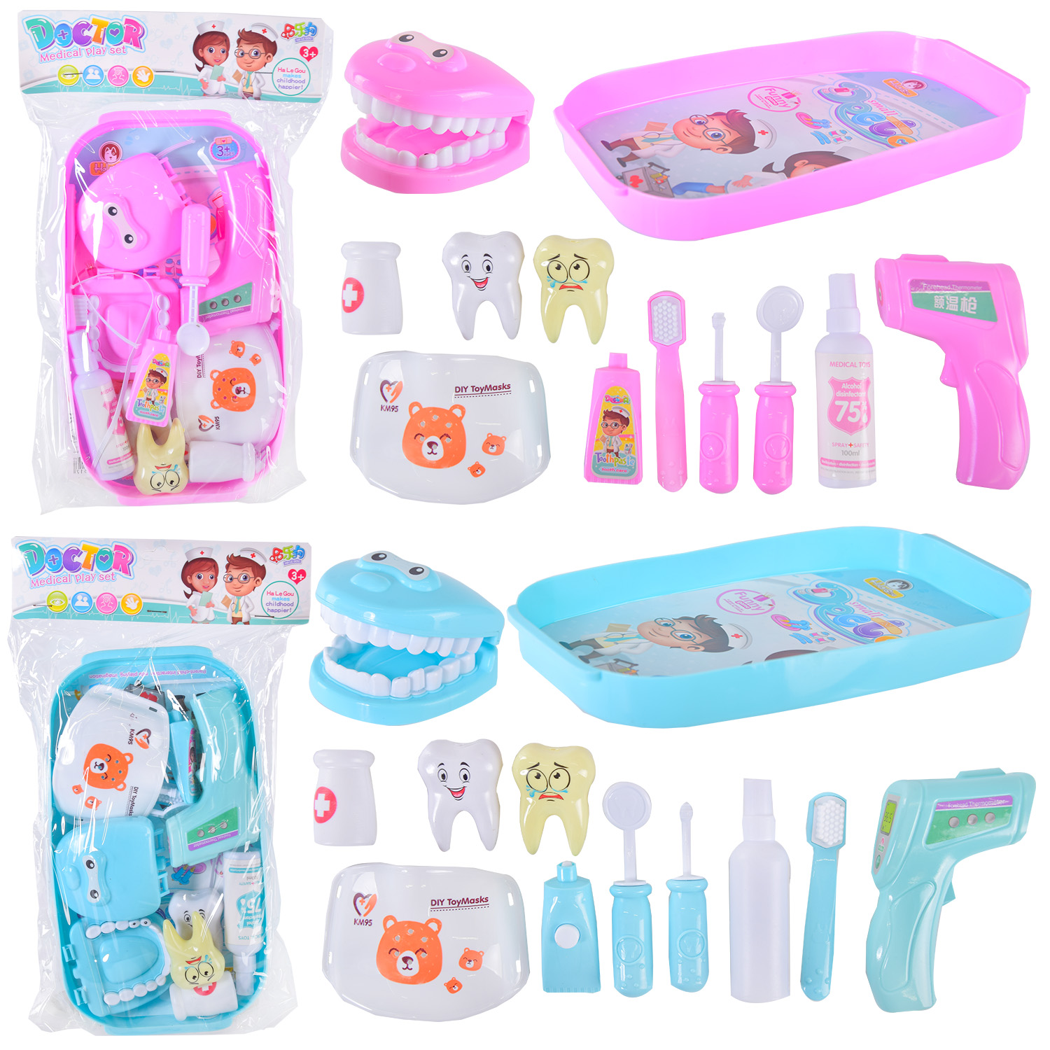 Лікар-стоматолог набір арт. DF546-72AB (180шт/2) мікс 2 кольори,  пакет. 20*33*3,5 см(КІ)