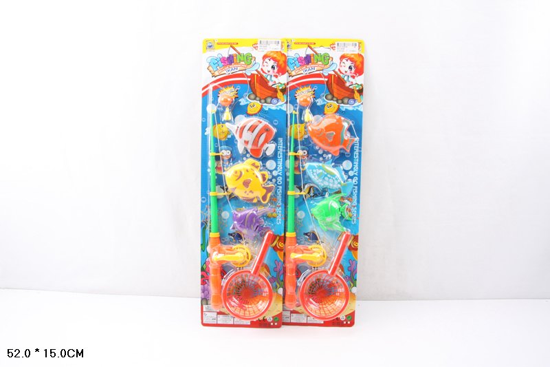 Рибалка арт. 555-39AB (144шт/2) 2 види мікс, вудка, 3 рибки, сачок, планшет  52*15см(КІ)