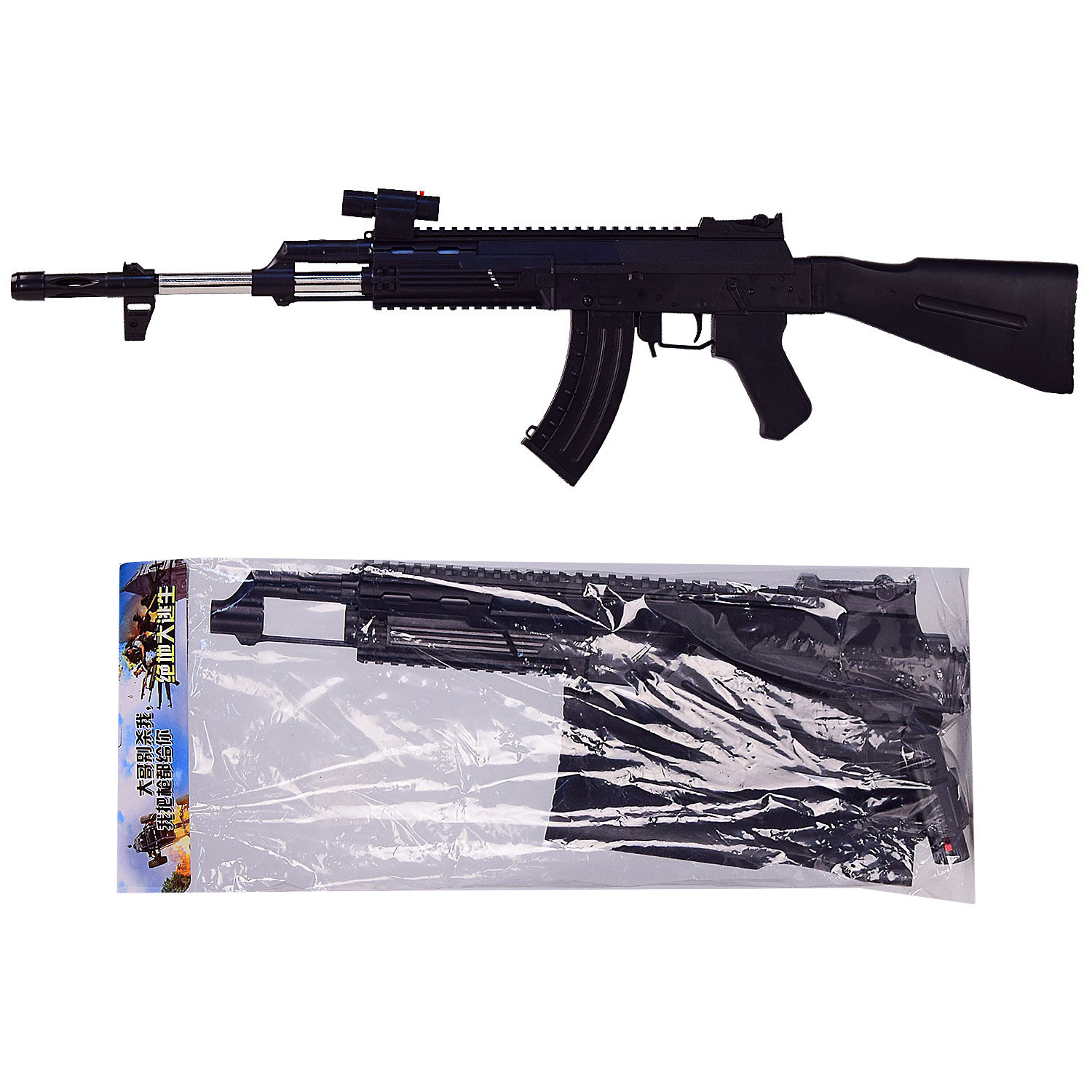 Іграшка автомат977-2 (44шт/2) лазер, кульки, у пакеті 72 * 19 * 5,5 см(КІ)