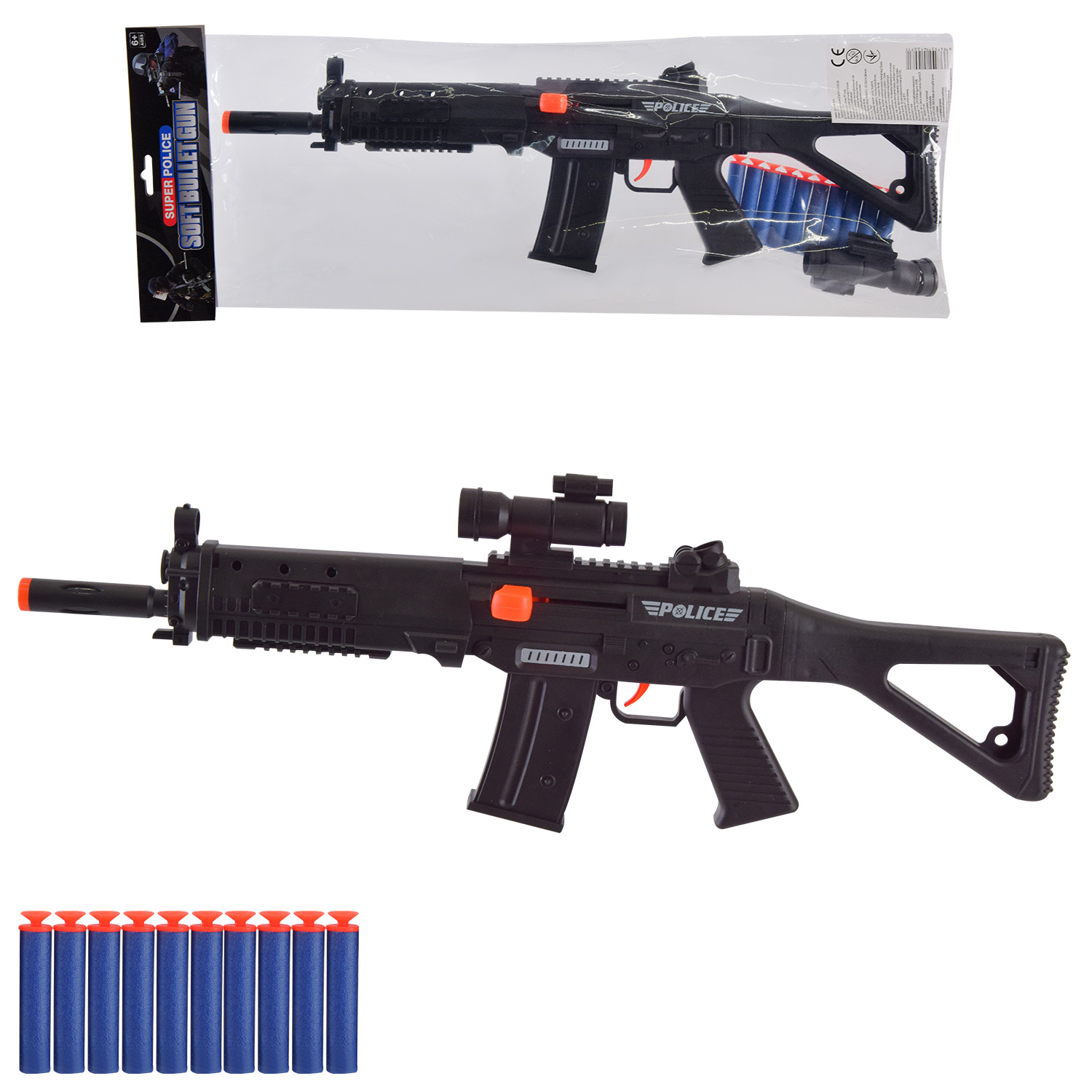 Зброя арт. 721-3 (120шт/2) 10 снарядів на присосці, пакет 70*22*4см(КІ)