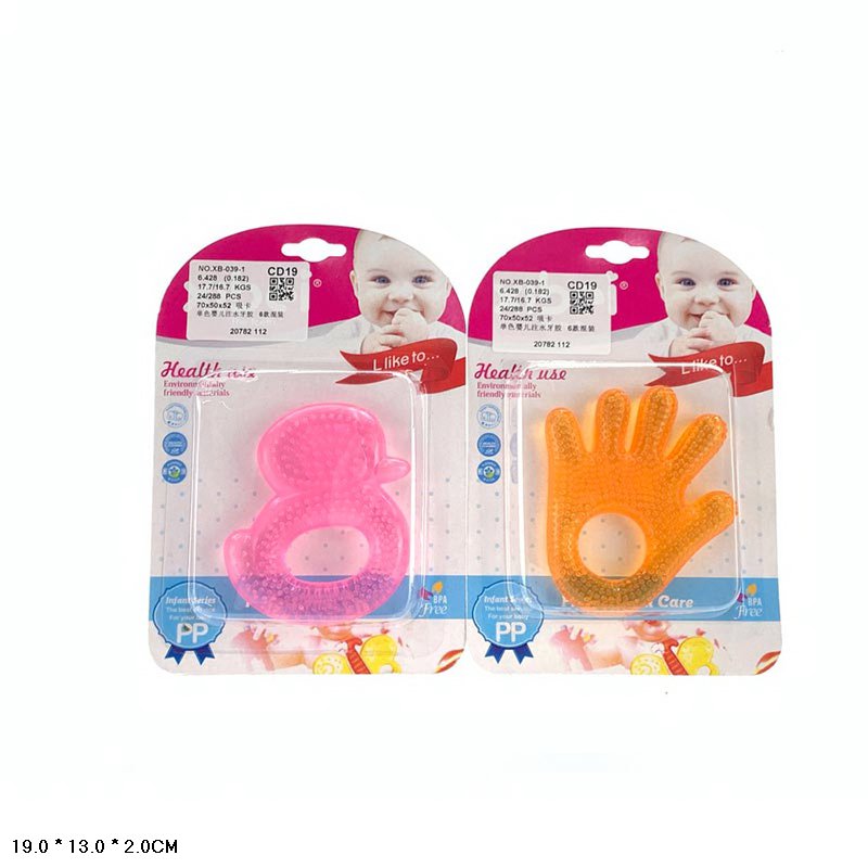 Брязкальце-прорізувач XB-039-1 (288шт/12) силікон з рідким наповнювачем,на планш 19*13*2см(КІ)