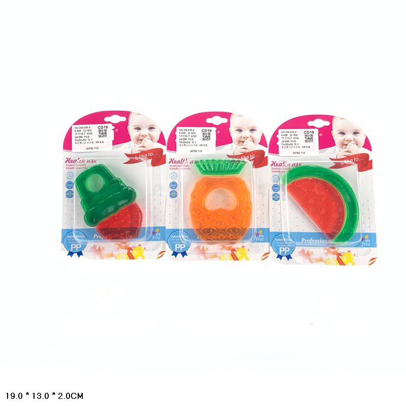 Брязкальце-прорізувач XB-039-2 (288шт/12) силікон з рідким наповнювачем,на планш 19*13*2см(КІ)