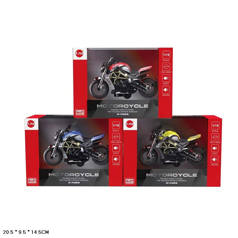 Мотоцикл мет. арт. TN-1231C (72шт/2)  батар.,3кольора, короб. 20,5*9,5*14,5см(КІ)